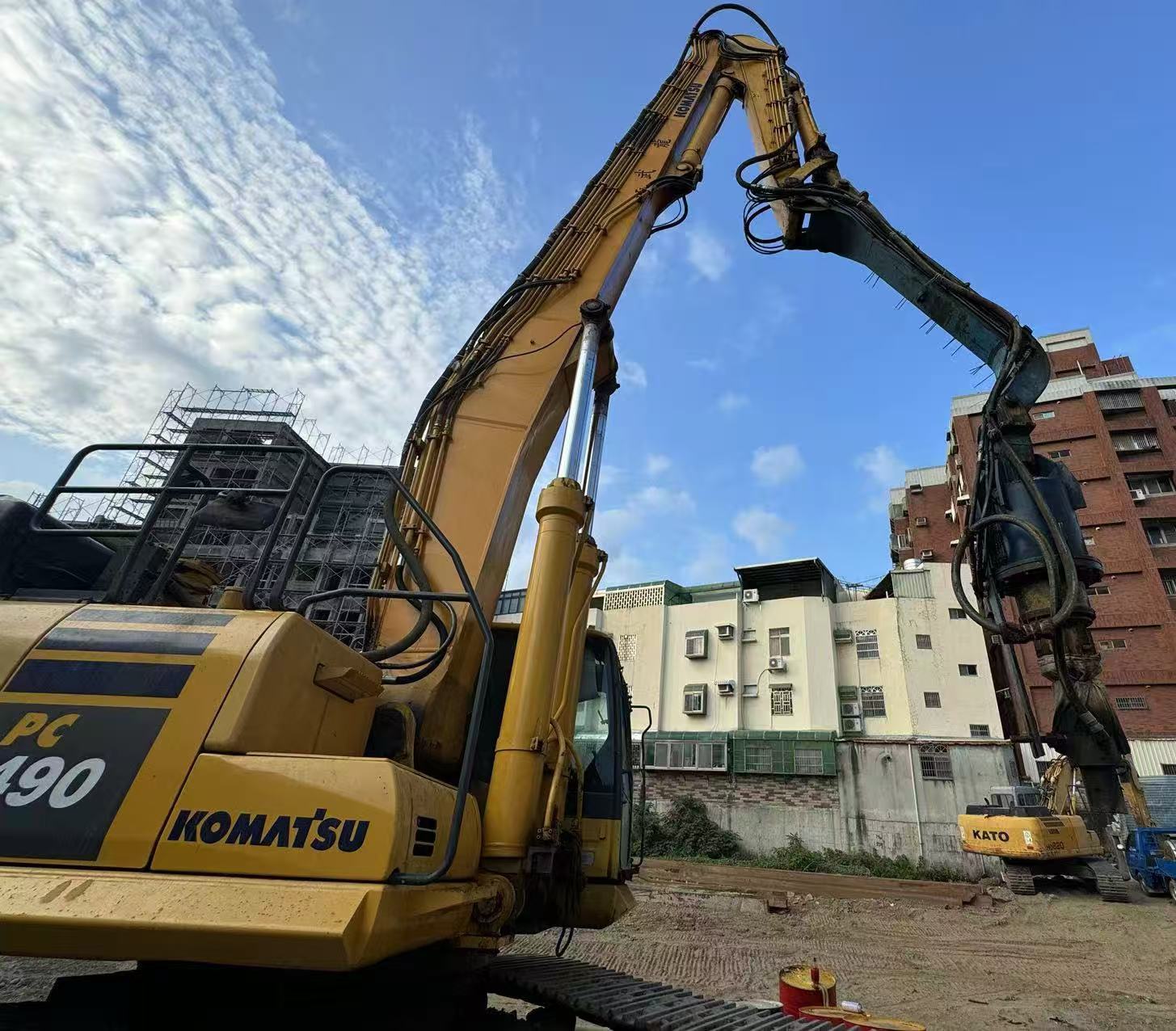 PC490 Piling Arm Heavy Duty Hydraulic Excavator Construction Equipment Customizable