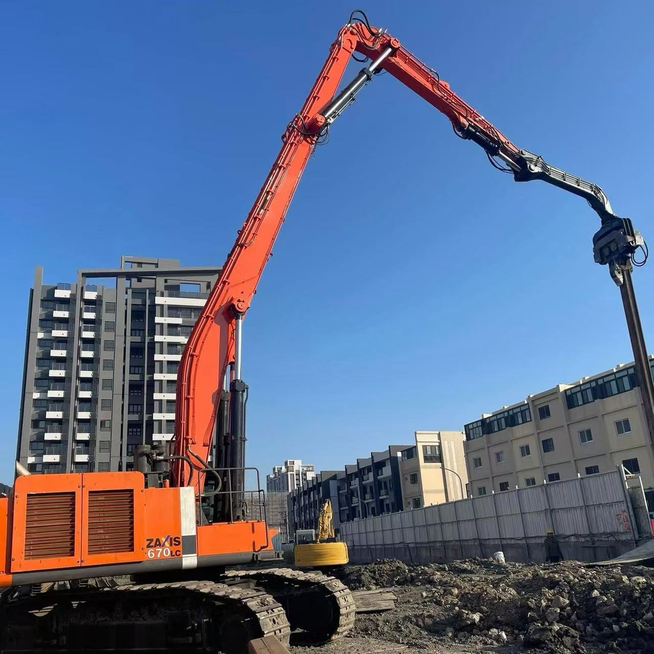 Customized ZX670 Piling Arm Excavator Heavy Duty Piling Boom for Foundation Construction