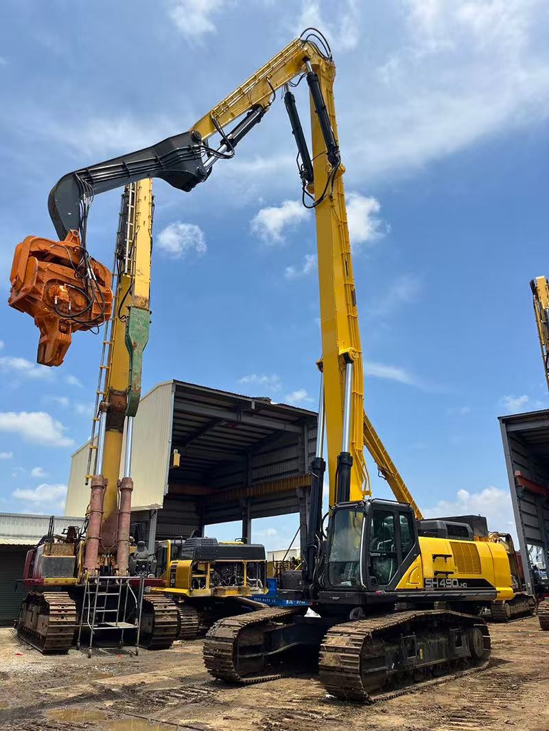 SH490 Excavator Piling Arm Heavy Duty Customized for Pile Driving/Pulling and Foundation Construction